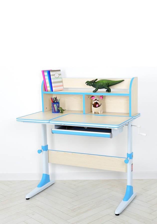 Парта с надстройкой и полкой снизу M Бежево-синий (4804W-4) Парта с надстройкой и полкой снизу M Бежево-синий (4804W-4)