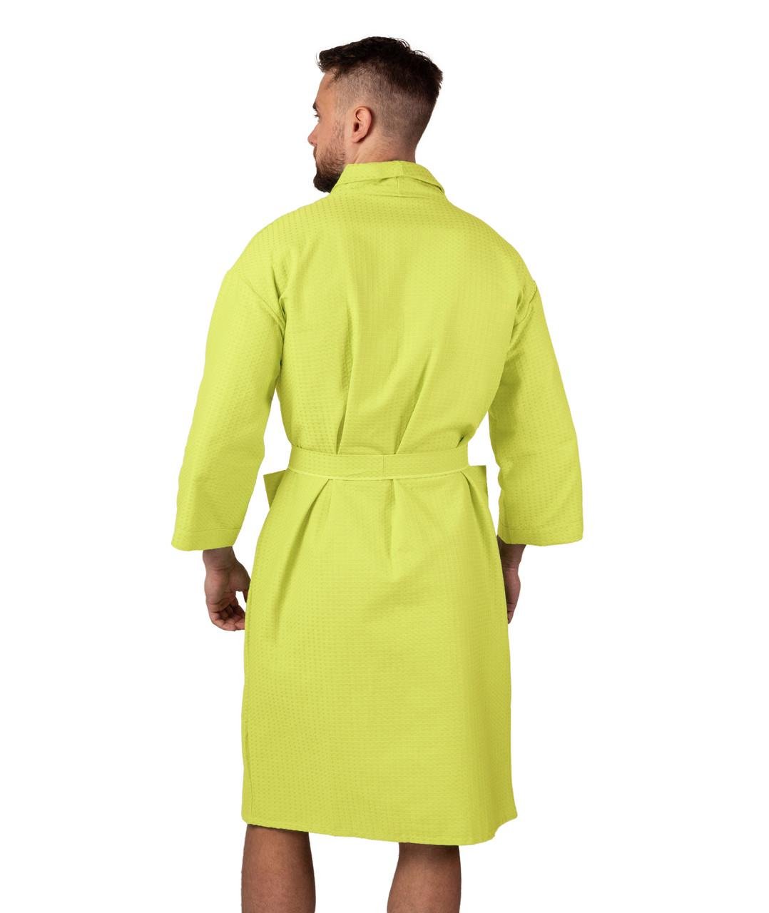 Халат вафельный Luxyart Кимоно р. 46-48 М хлопок Лаймовый (LS-8779) - фото 3 Халат вафельный Luxyart Кимоно р. 46-48 М хлопок Лаймовый (LS-8779) - фото 3