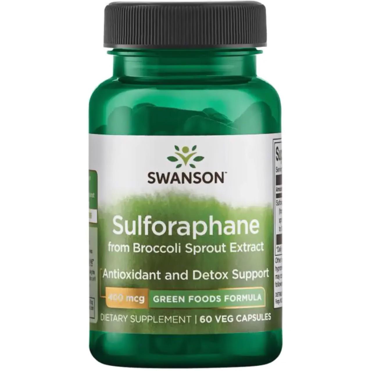 Добавка Swanson Sulforaphane from Broccoli Sprout Extract 400 мкг 60 капсул (SWR048)