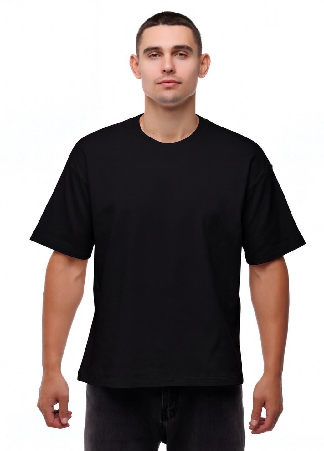 Футболка Oversize мужская Наталюкс из плотной ткани M Черный (9413653290921)
