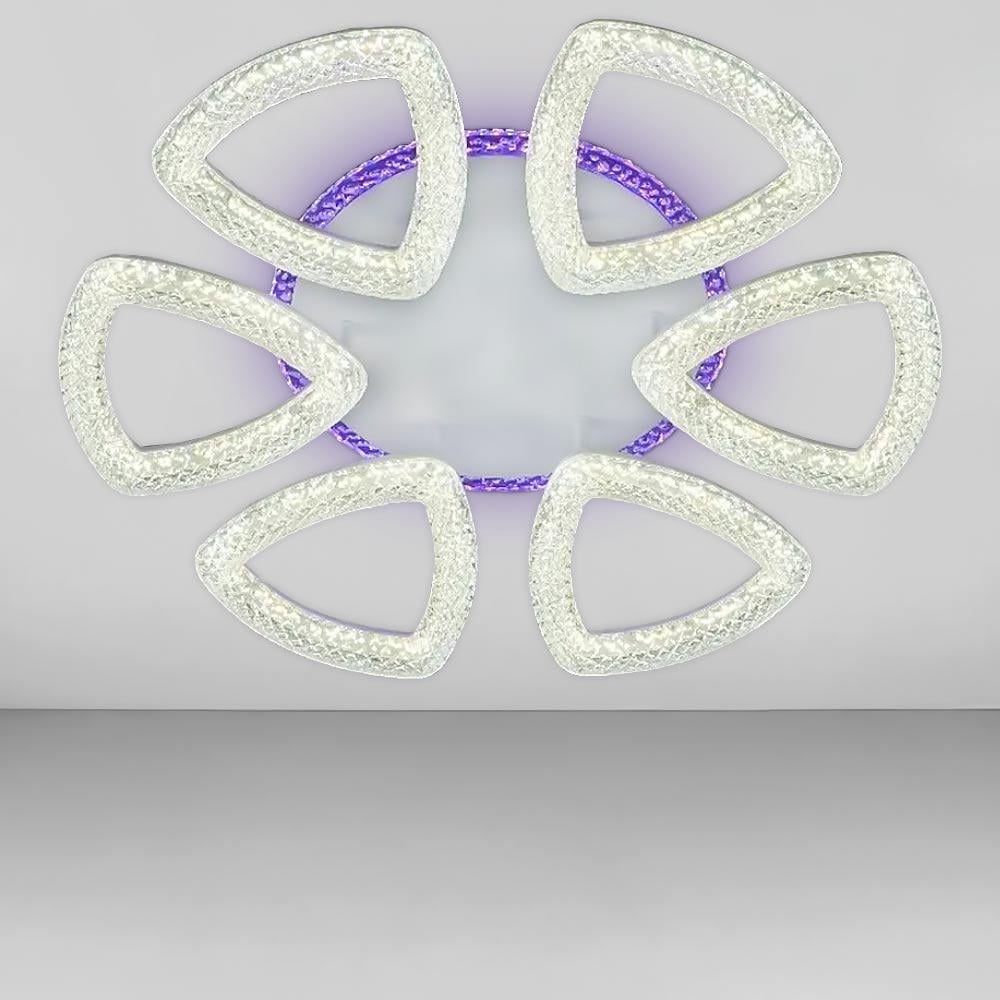 Люстра потолочная светодиодная Light House SC-19177/6C WH/PK/BU/PL 24 G 96W/10W 560х100 мм Белый (78207)