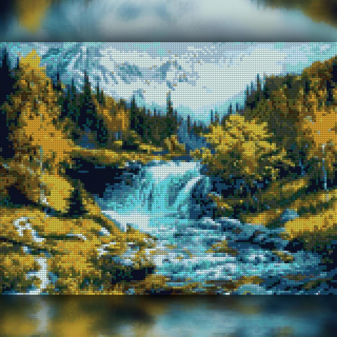 Алмазна мозаїка The Wortex Diamonds Лісовий водоспад 50x60 см (TWD30043XL)