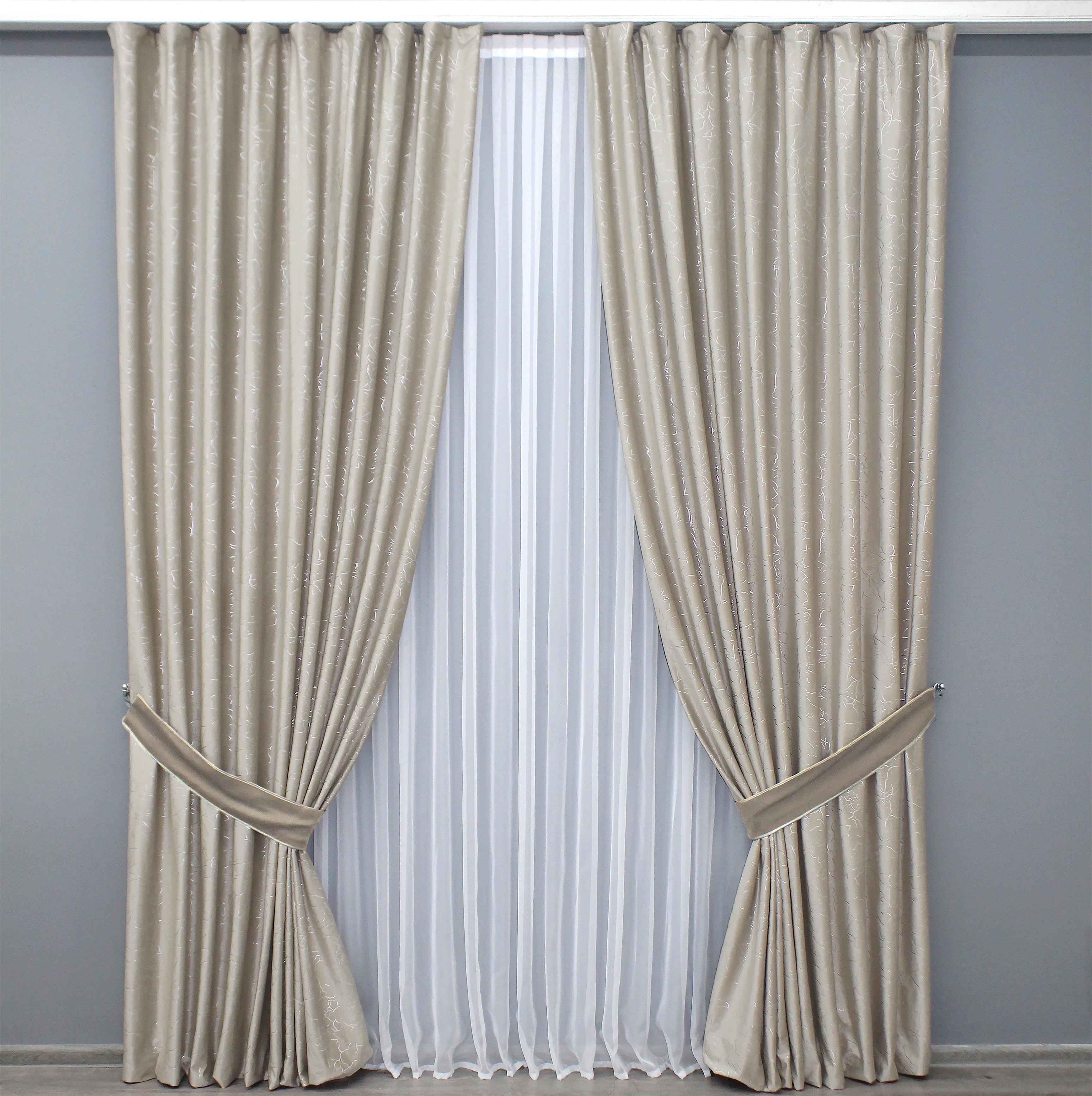 Комплект готовых штор VR-Textil Афина №1317ш 150х290 см 2 шт. Бежевый (33-0203)