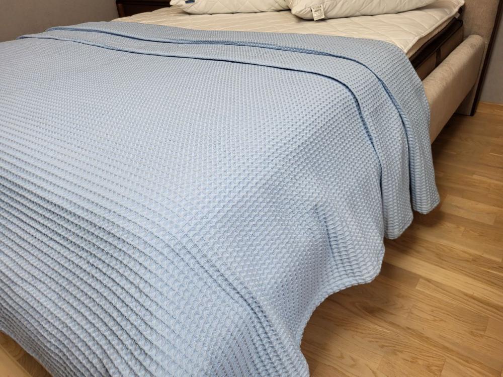 Покрывало Пике Сота 180x220 см Голубой (11074) - фото 3 Покрывало Пике Сота 180x220 см Голубой (11074) - фото 3