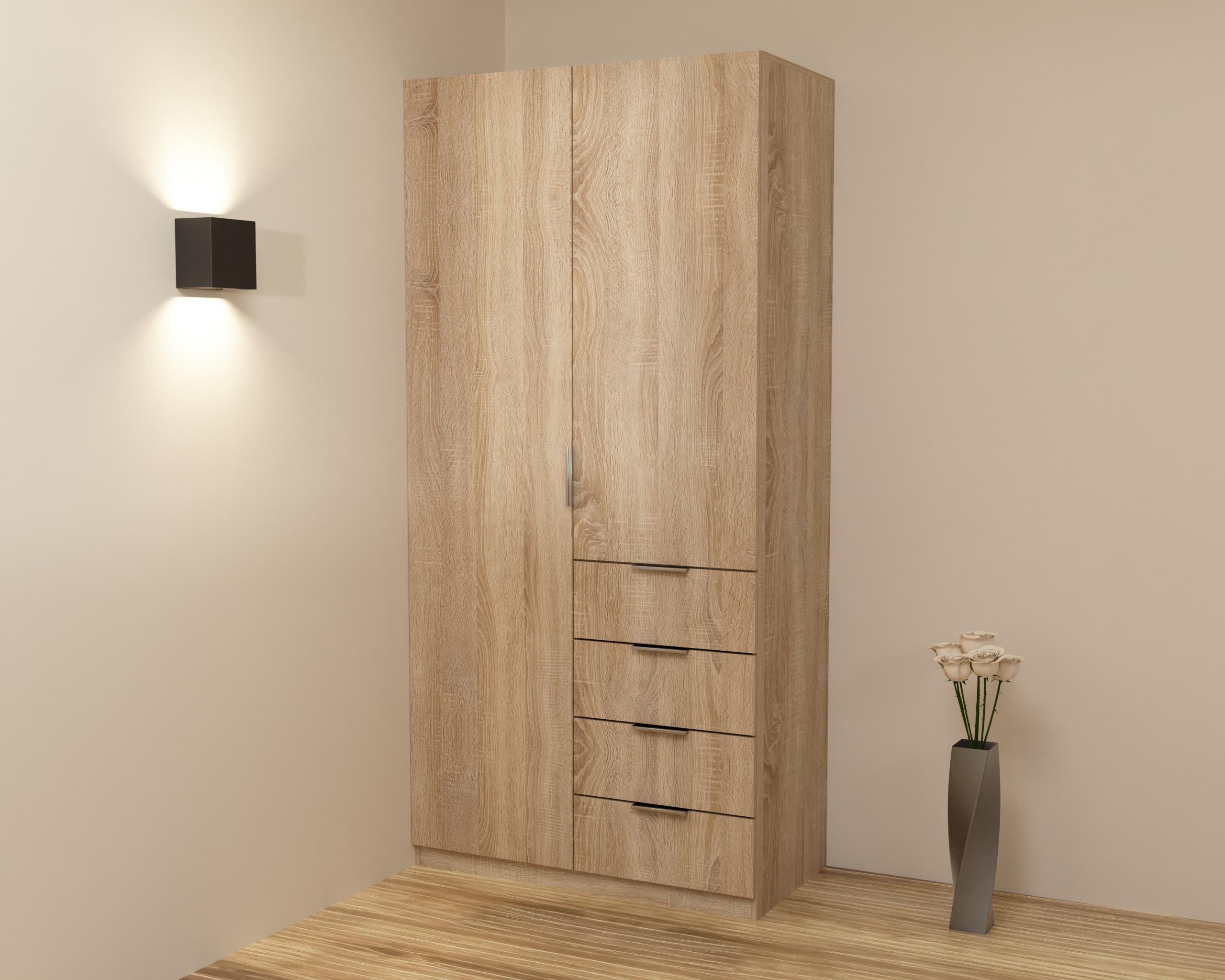 Шкаф для одежды Кристалл 1 1000х520х2100 мм Дуб Сонома (13337)