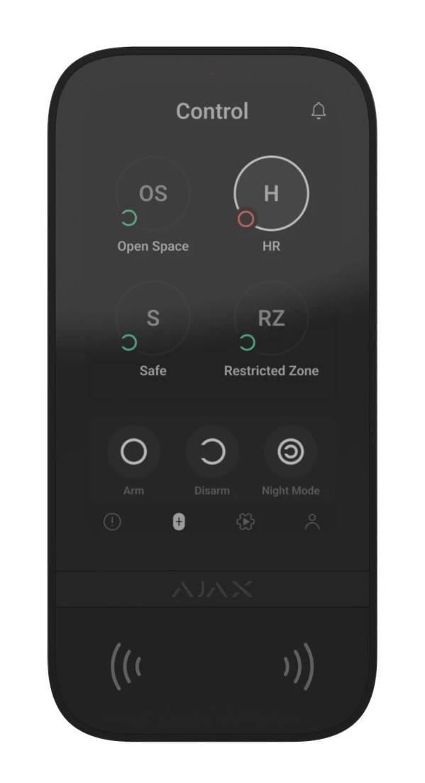 Клавіатура безпроводова сенсорна Ajax KeyPadTouchScreen Black (41091)