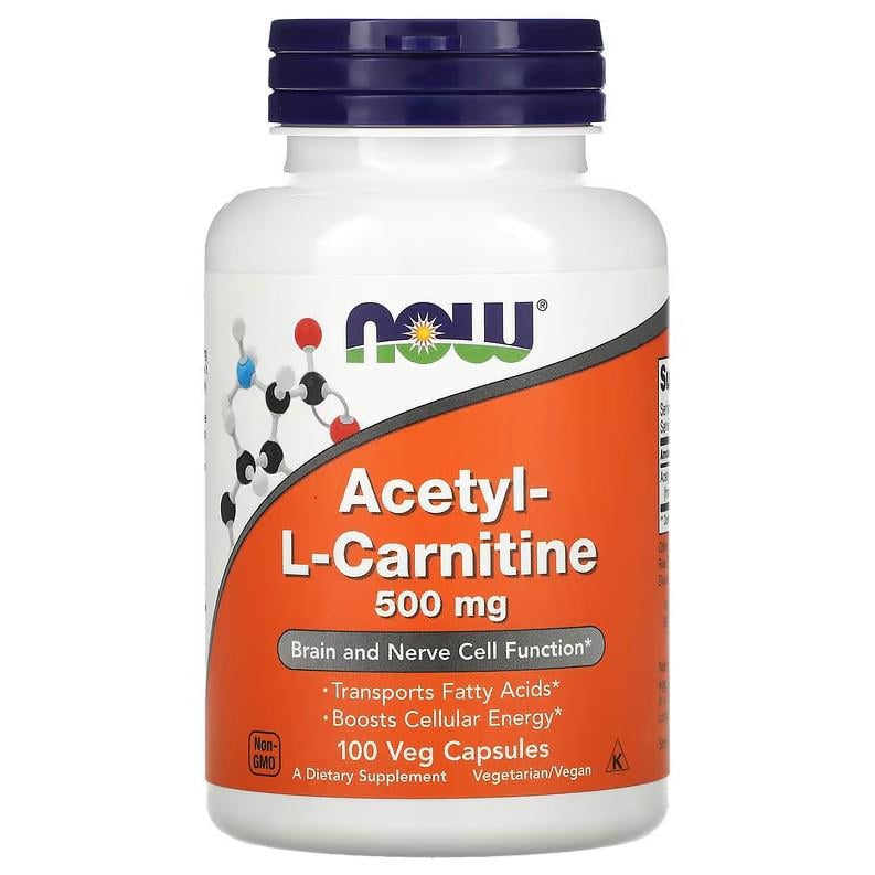 Жиросжигатель Now Foods Acetyl-L-Carnitine 500 мг 100 капсул