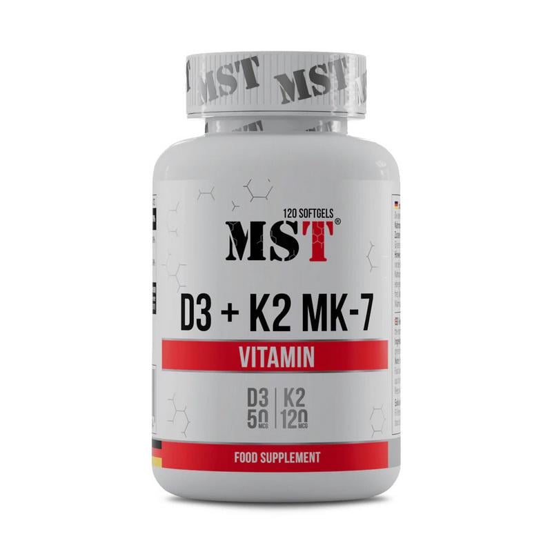 Витамин D3 2000 МЕ+K2 MK-7 MST Vitamin D3+K2 MK-7 120 мягких капс.