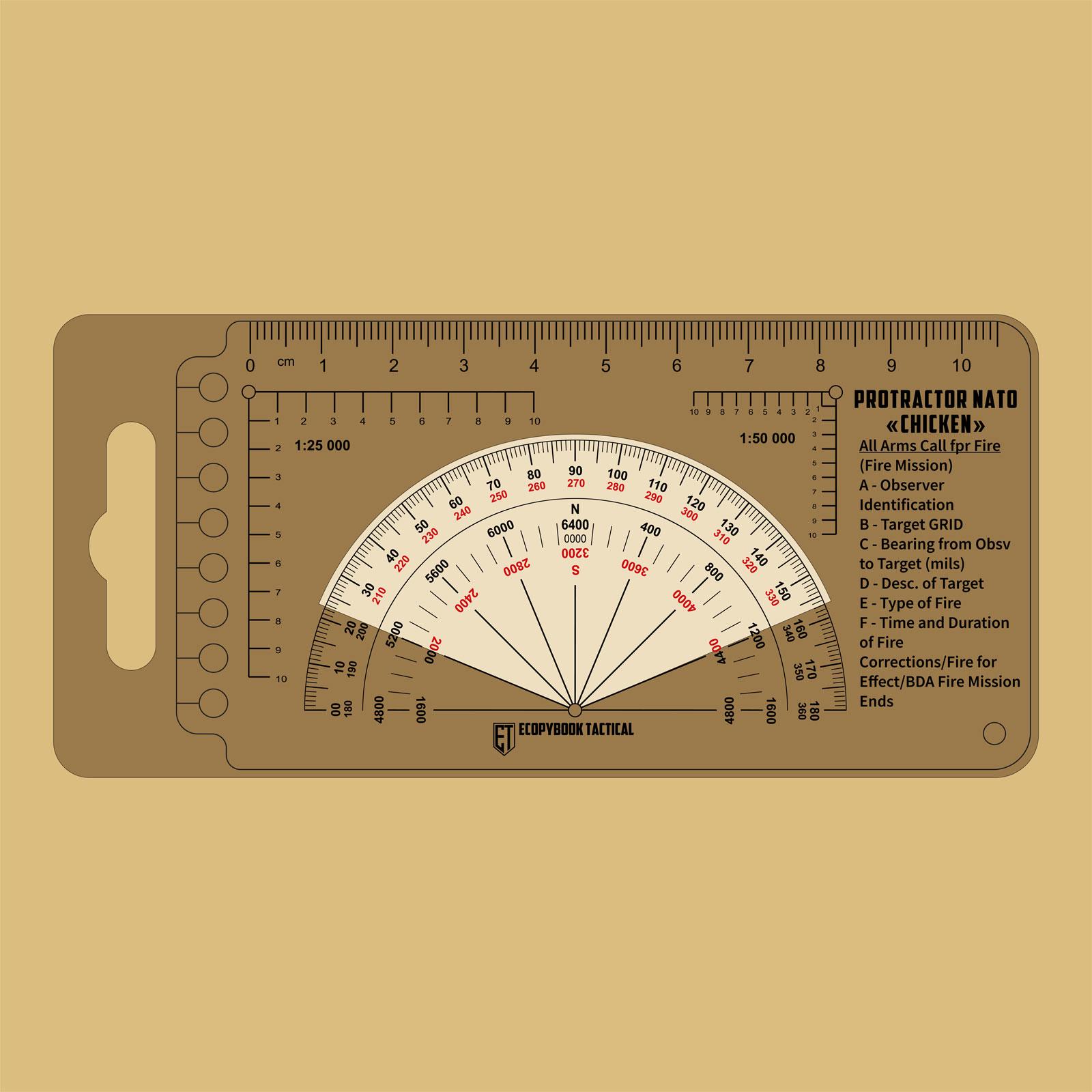 Лінійка Protractor NATO Chicken 120x63 мм (3577091)