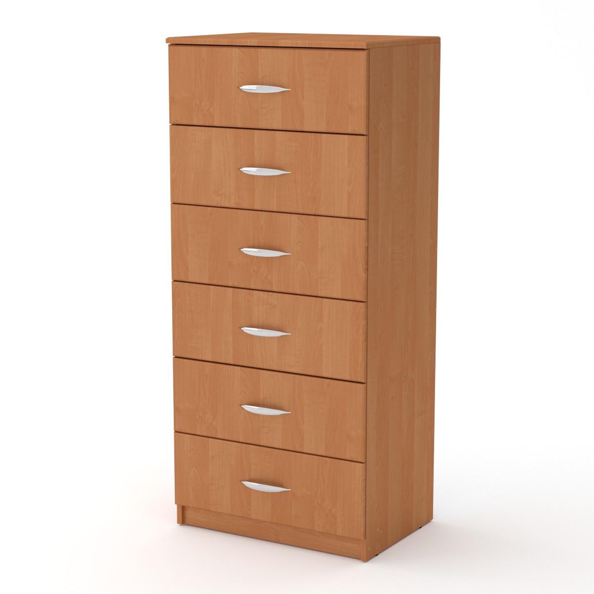 Комод Компаніт 6 в спальню на 6 выдвижных ящиков с МДФ Ольха Комод Компаніт 6 в спальню на 6 выдвижных ящиков с МДФ Ольха