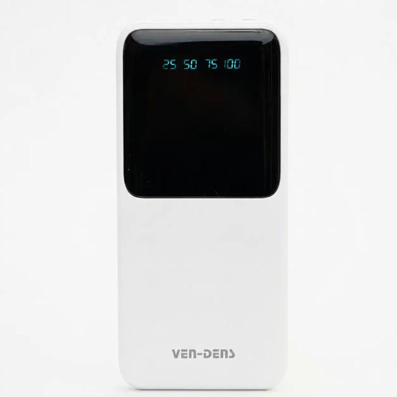 Акумулятор зовнішній Ven-Dens VD-PB046 20000mAh з кабелями Lightning/Type-C/Micro Білий