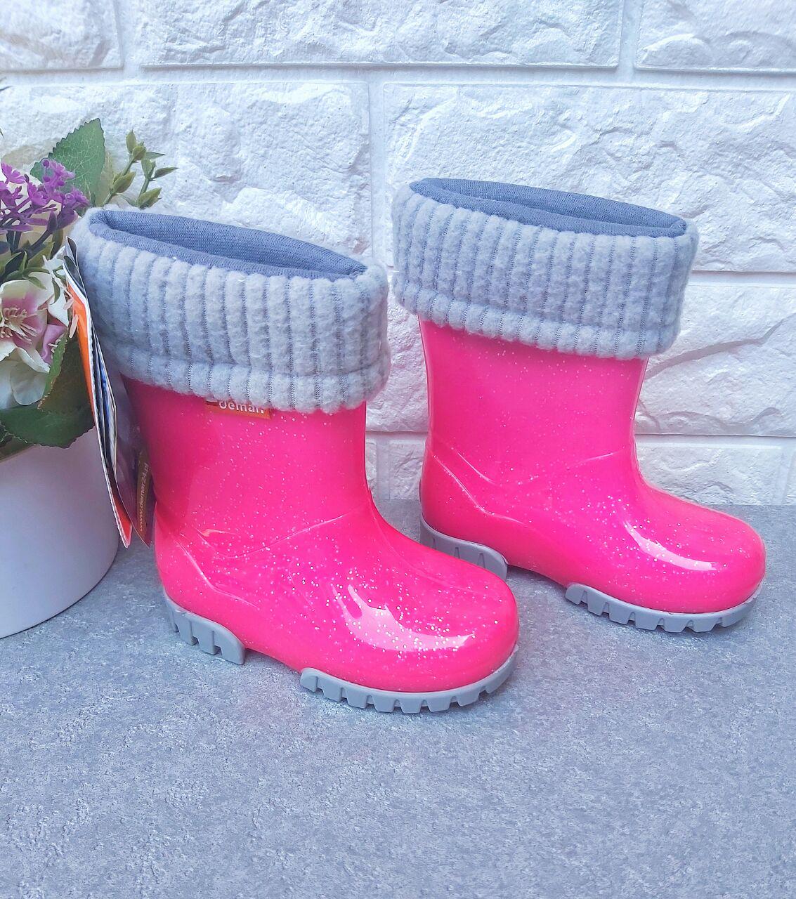 Сапоги резиновые для девочки Demar 645 р. 22/23 14,5 см Розовый