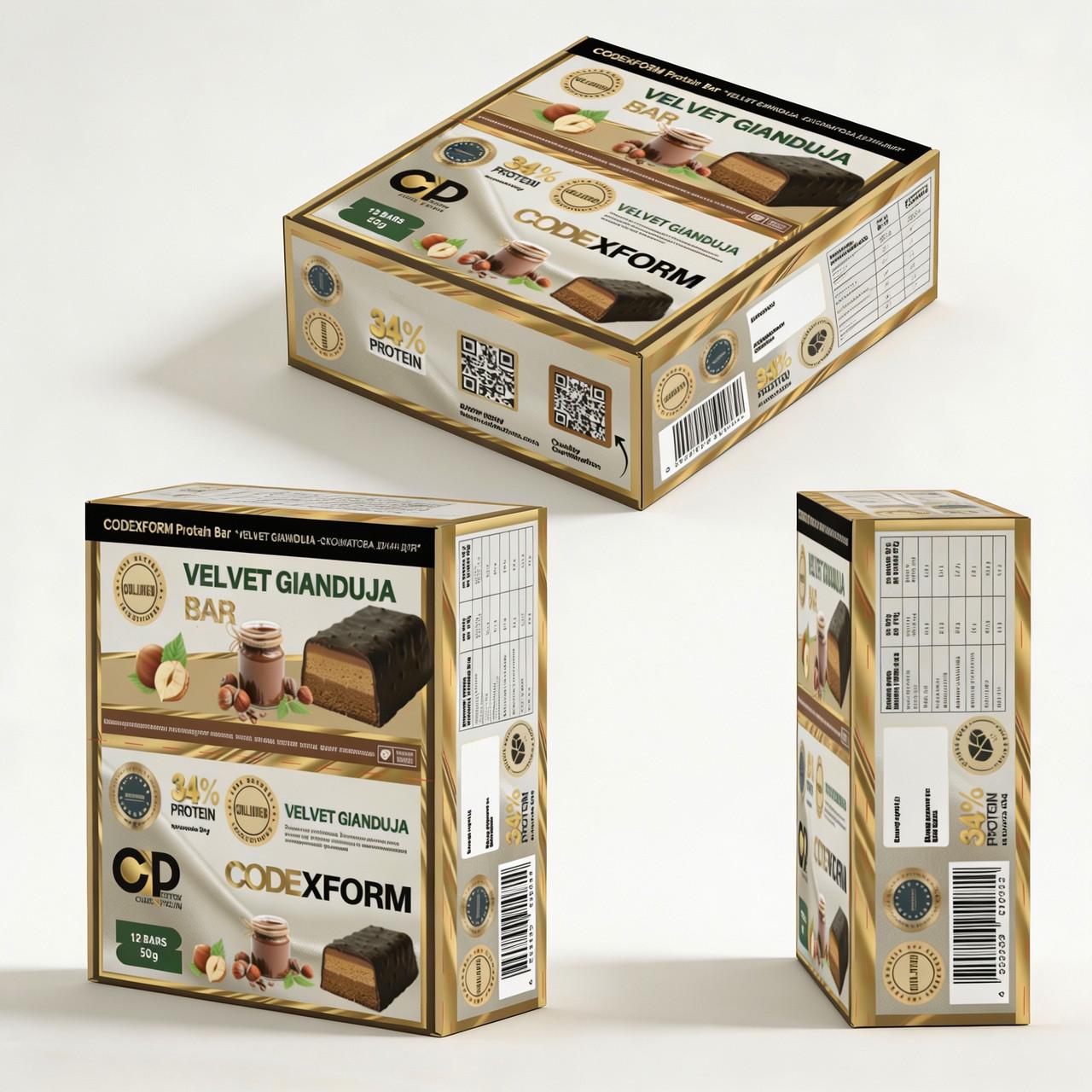 Батончик протеиновый CODExFORM Velvet Gianduja без сахара 34% белка (2934805025) - фото 5