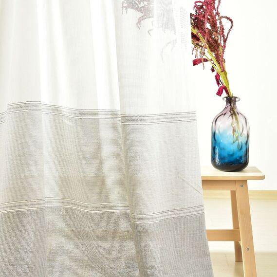 Тюль набивна IDEIA Рогожка Mathis V-101 3,1 м Сірий/Бежевий (2200004233154)