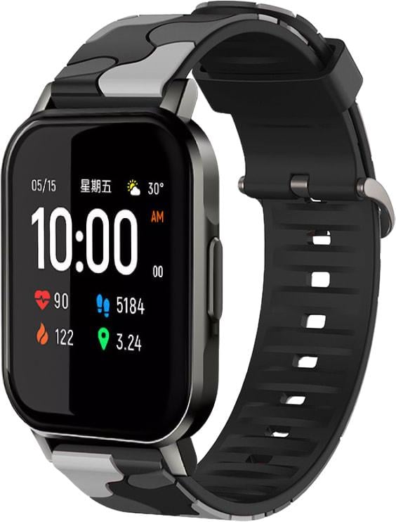 Ремінець Tactic Camouflage для Haylou Smart Watch 2 LS02 Black/Grey (32926-53)