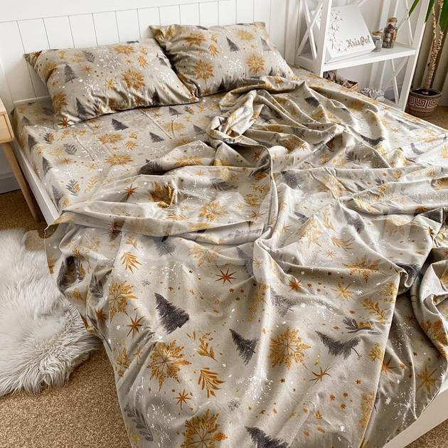 Комплект постельного белья двуспальный Пакистанская байка 180×220 см Бежевый (4698 2х) Комплект постельного белья двуспальный Пакистанская байка 180×220 см Бежевый (4698 2х)