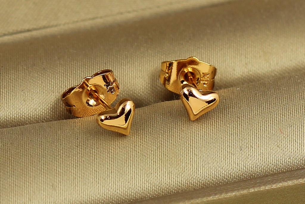 Серьги гвоздики Xuping Jewelry маленькие сердечки 5 мм Золотистый (30545914)