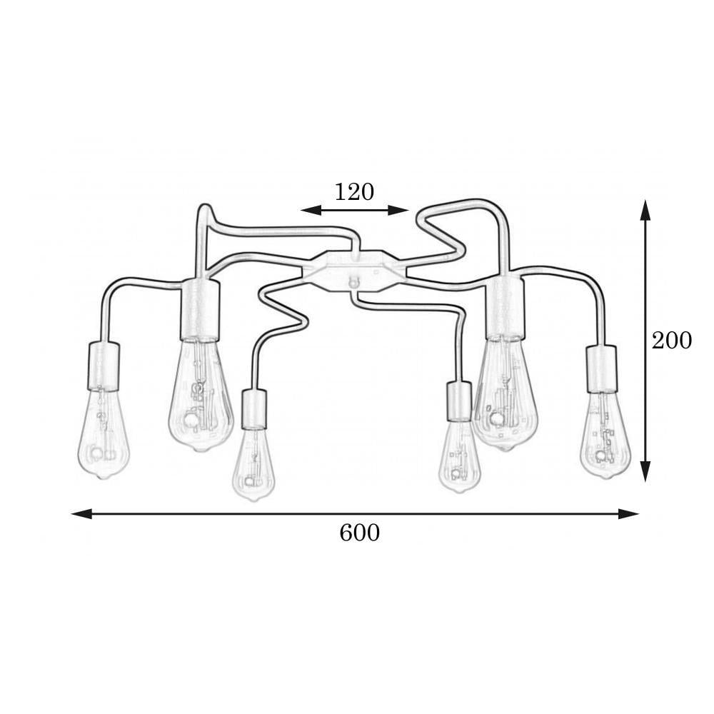 Люстра MSK ELECTRIC Laminari NL 17503-6 WH в стиле лофт (14284807) - фото 2