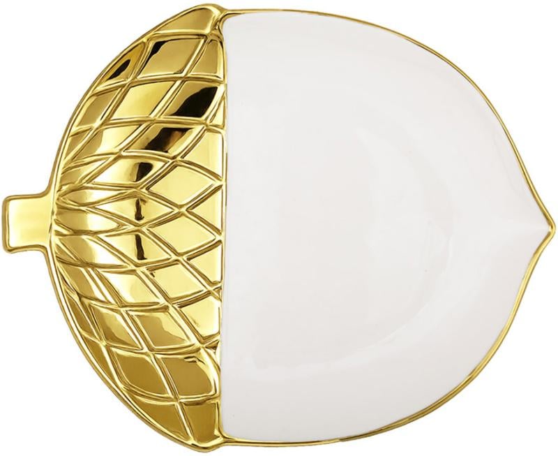 Набор фарфоровых сервировочных блюд Gold Acorn Желудь 25х20 см 2 шт. Набор фарфоровых сервировочных блюд Gold Acorn Желудь 25х20 см 2 шт.