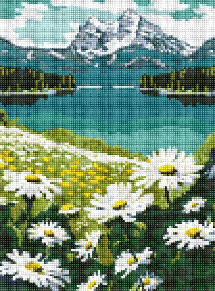 Алмазна мозаїка Квітучі ромашки art_selena_ua 30х40 см (AMO7803)