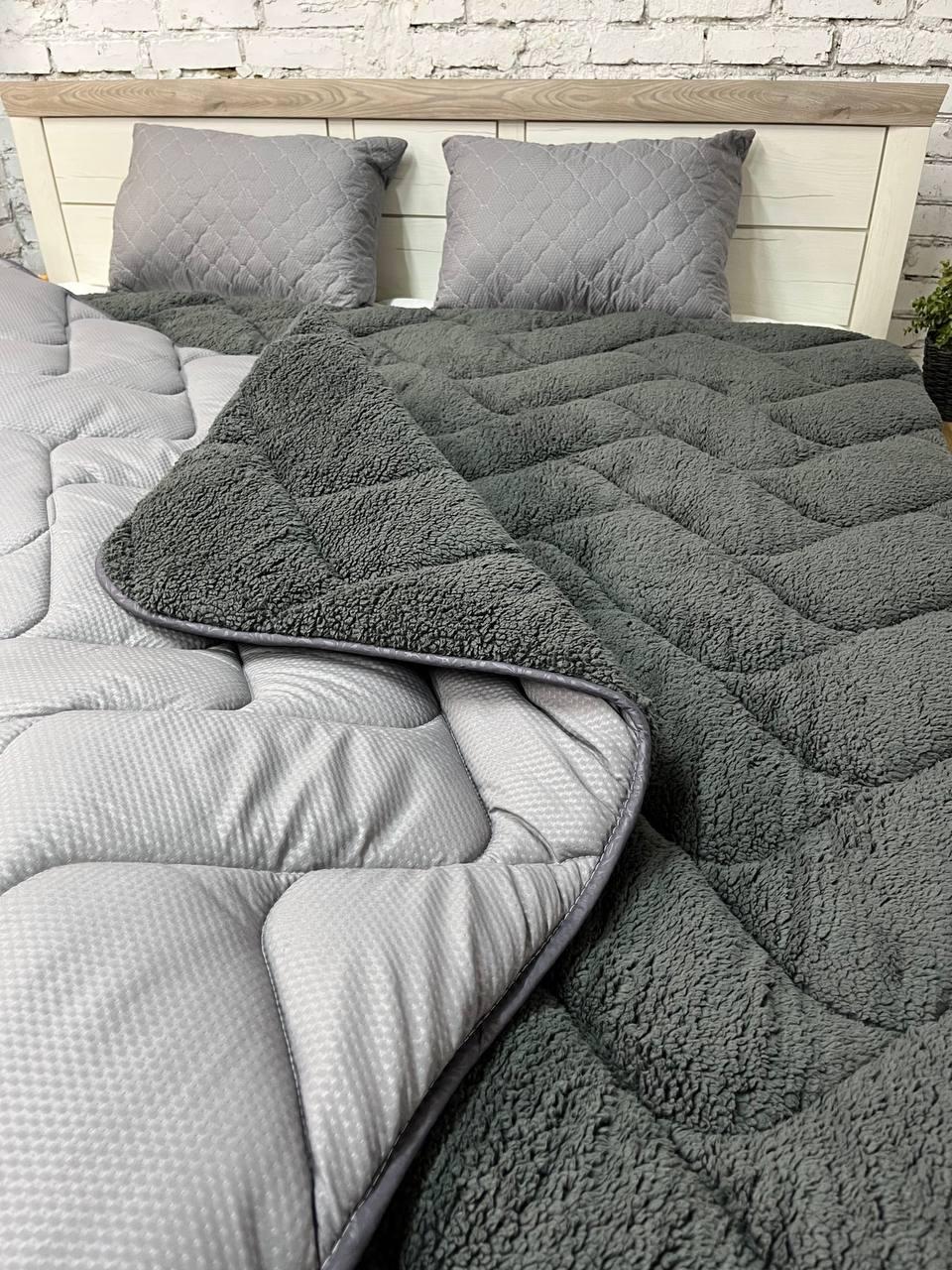 Ковдра хутряна євро 200x210 см Темно-сірий (22936503) - фото 5