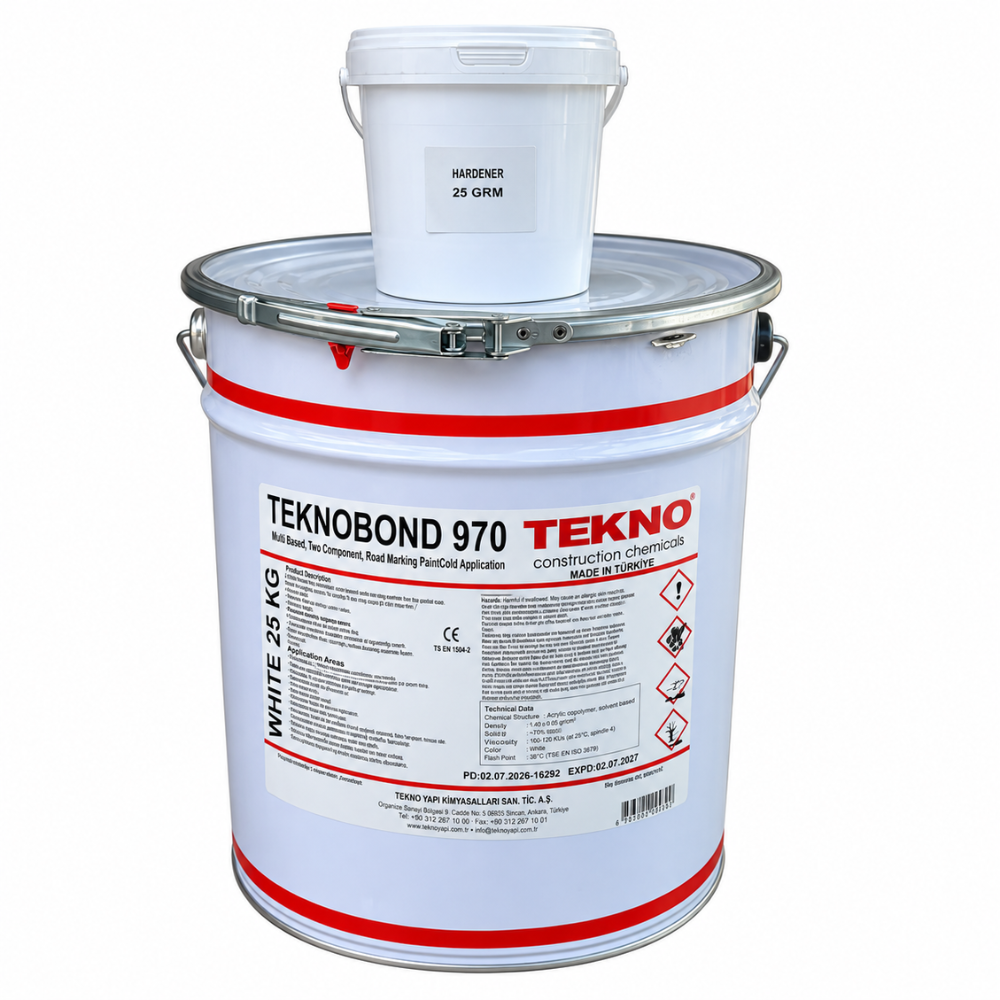 Краска двухкомпонентная ММА для дорожной разметки холодного нанесения Teknobond 970 25 кг Белый (TB970W) Краска двухкомпонентная ММА для дорожной разметки холодного нанесения Teknobond 970 25 кг Белый (TB970W)