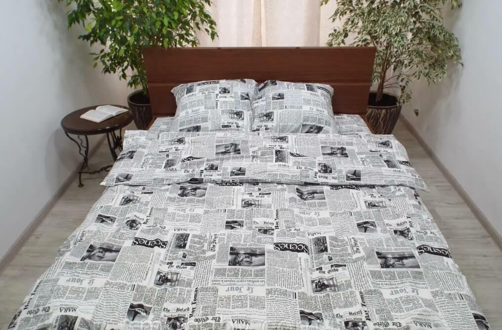 Комплект постельного белья Newspaper бязь семейный 200х220 см (G-7271/WP/C)