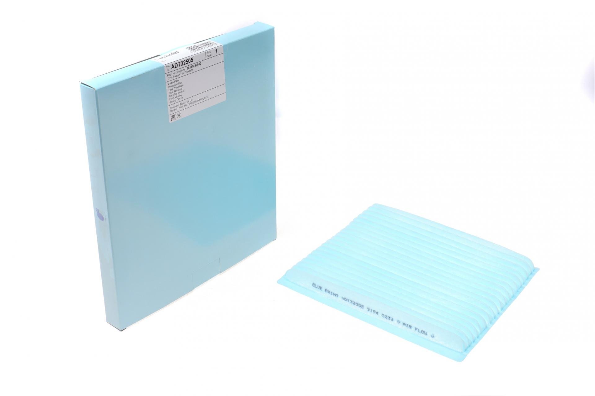 Фильтр салона BLUE PRINT для Toyota Rav4 00-/Yaris 99- (195x215 (ADT32505)