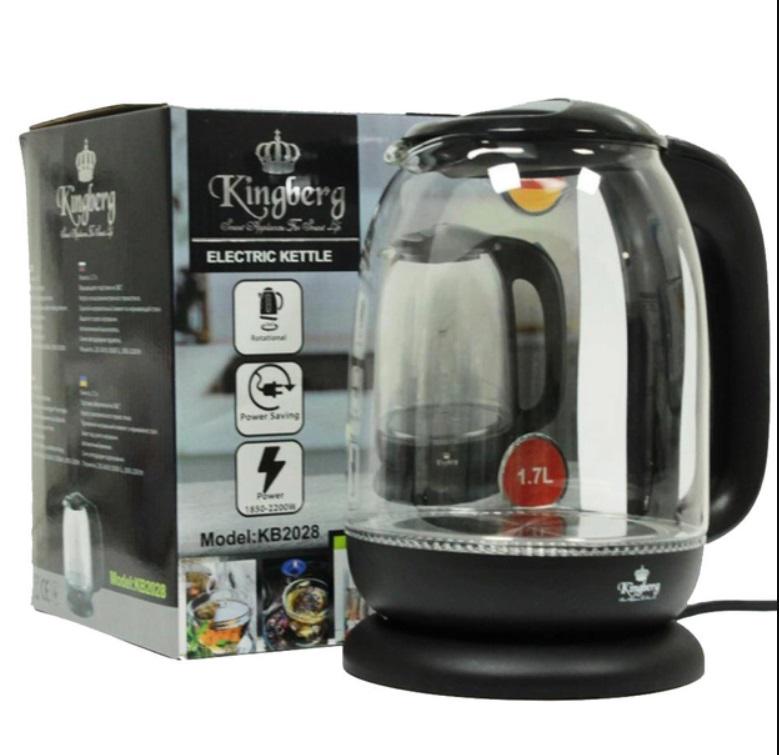 Електрочайник скляний Kingberg KB-2028 1,7 л 2200 Вт Чорний (21-53-93119-02) - фото 3 Електрочайник скляний Kingberg KB-2028 1,7 л 2200 Вт Чорний (21-53-93119-02) - фото 3
