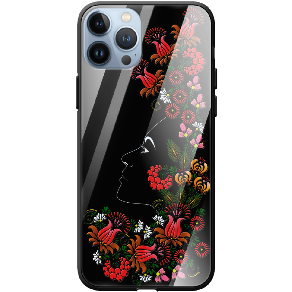 Чехол BoxFace iPhone 13 Pro 3D Ukrainian Muse Черный силикон со стеклом (43365-bk64-43867)