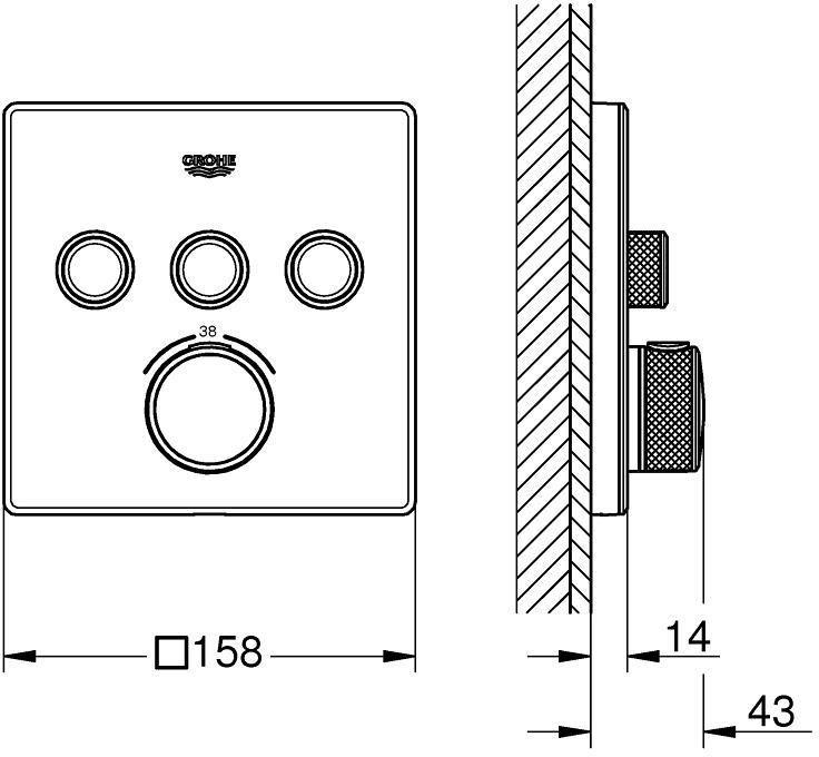 Змішувач для душової кабіни Grohe Grohtherm SmartControl (29157LS0) - фото 2 Змішувач для душової кабіни Grohe Grohtherm SmartControl (29157LS0) - фото 2