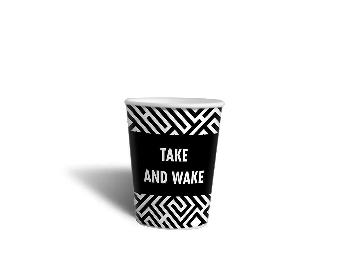 Стакан бумажный Система 98 250 мл с надписью d76 мм 50 шт. Черно-белый (0135) - фото 2