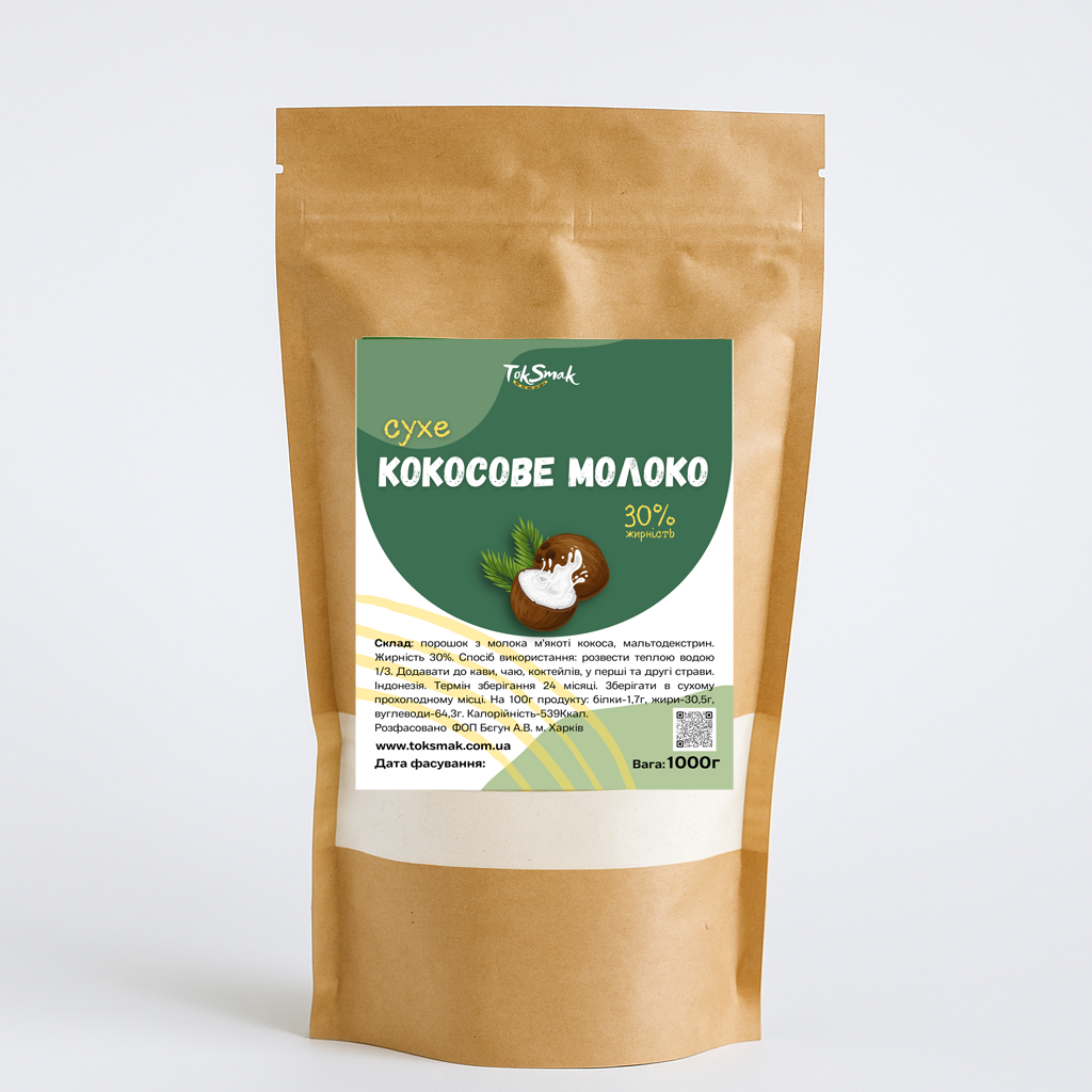 Кокосове молоко сухе TokSmak 30% без лактози 1 кг (2315094669)