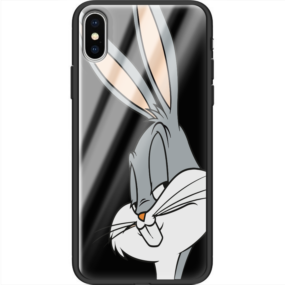 Чохол Boxface iPhone XS Lucky Rabbit Чорний силікон зі склом (35413-bk81-38330)