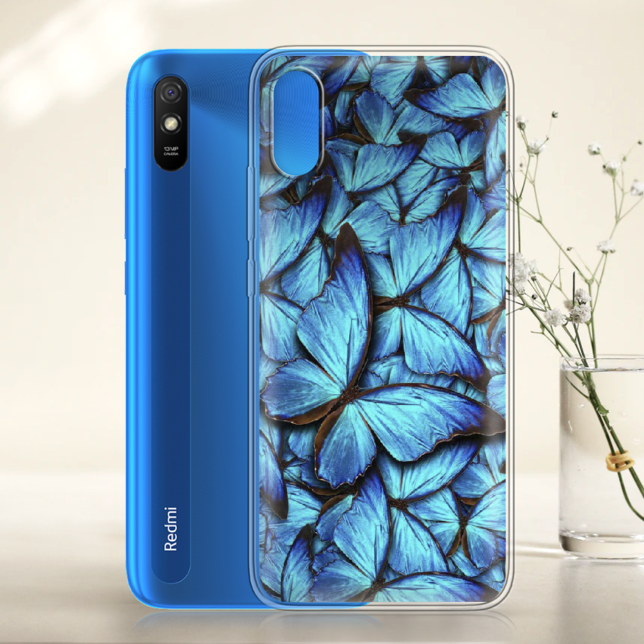 Чохол BoxFace Xiaomi Redmi 9A Лазурні Метелики Прозорий силікон (40304-up1550-40304) - фото 2