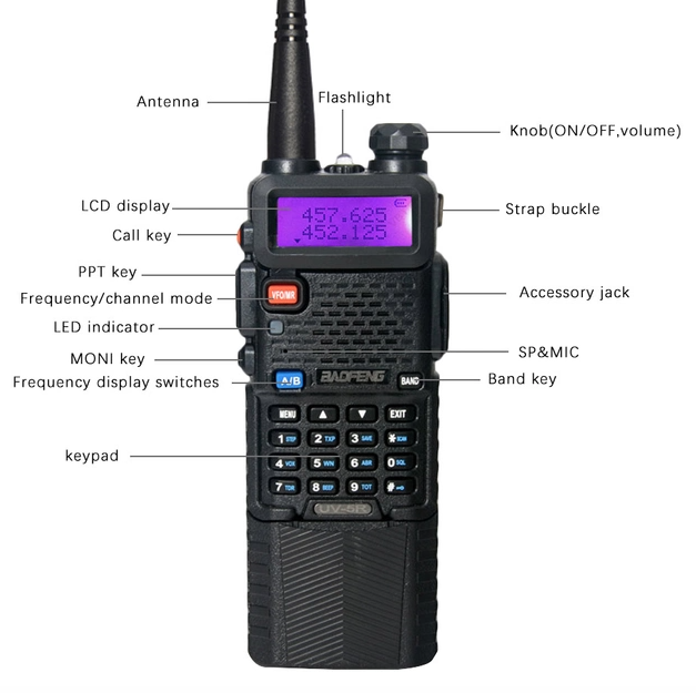 Радиостанция Baofeng UV-5R 8 Вт и усиленный аккумулятор 3800 mAh (UV-5R-8W+BL5L) - фото 7