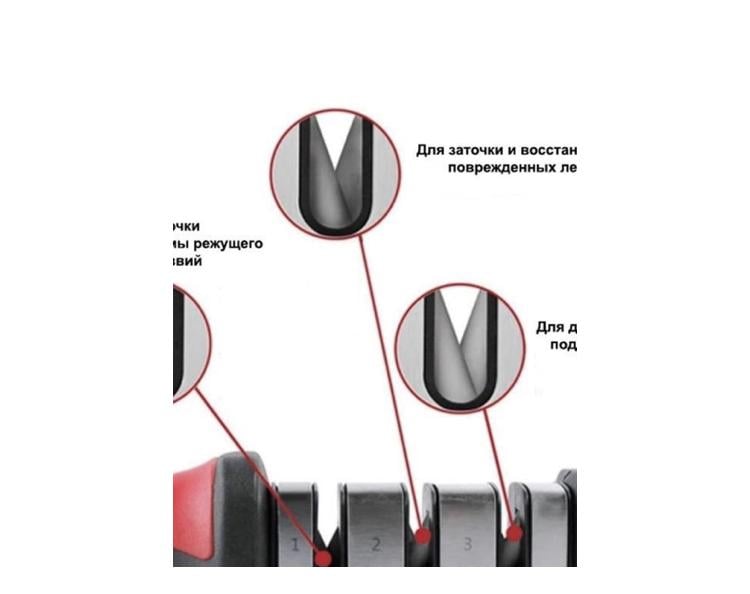 Точилка для кухонних ножів Sharpener 3в1 ручна (YL 7001) - фото 2