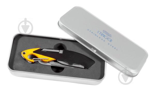 Складной нож Stinger туристический в металлической коробке Черный с желтым (HCY-6125Х) - фото 2 Складной нож Stinger туристический в металлической коробке Черный с желтым (HCY-6125Х) - фото 2