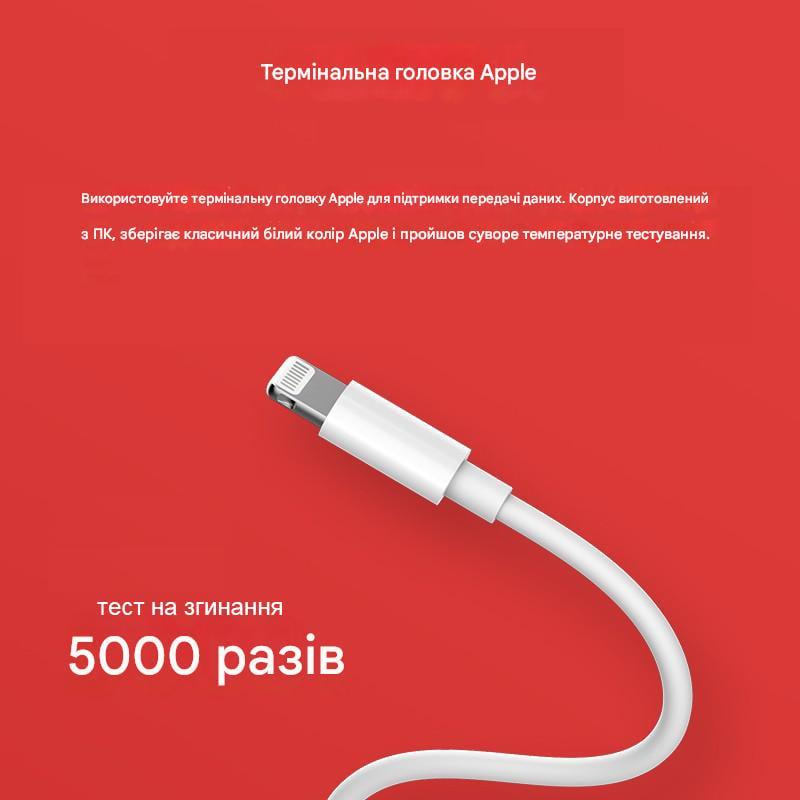 Кабель ZMI USB-Lightning/C89 Terminal Head/Mfi 1 м Білий (AL813C) - фото 6 Кабель ZMI USB-Lightning/C89 Terminal Head/Mfi 1 м Білий (AL813C) - фото 6