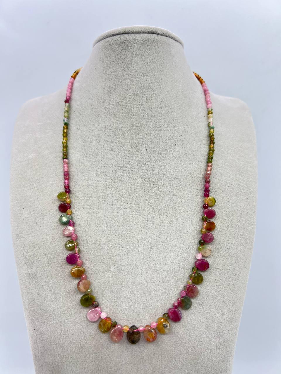 Бусы турмалин 46 см Разноцветный (10873)
