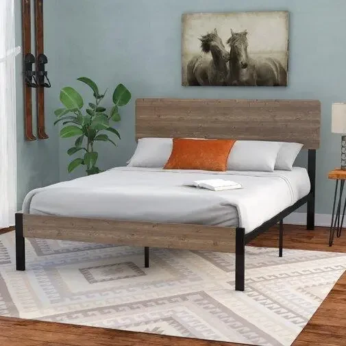 Кровать Loft NS-804 для спальни Черно-серый (3075787528)