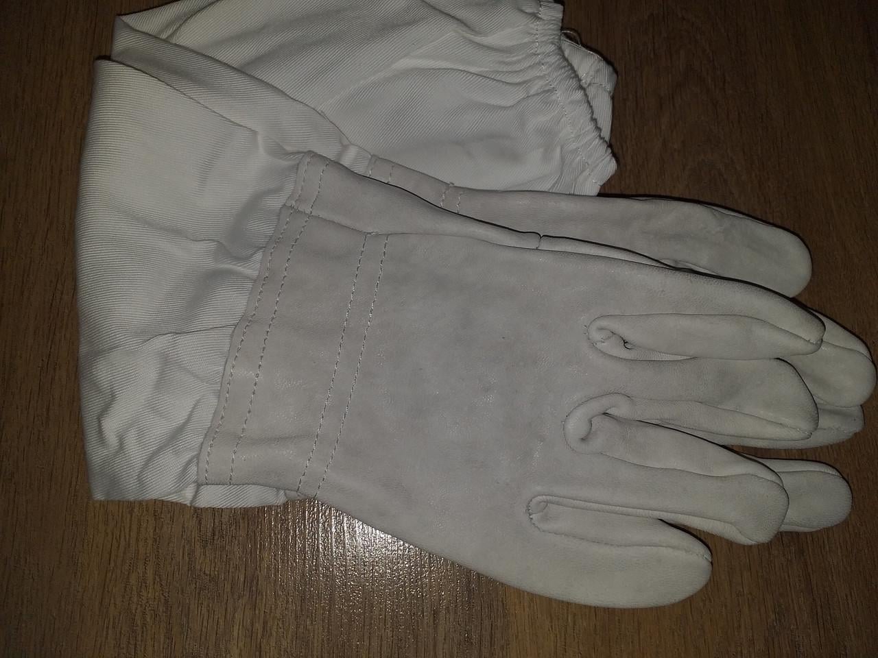 Перчатки пчеловода кожаные с нарукавниками.Рукавицы пасечника.