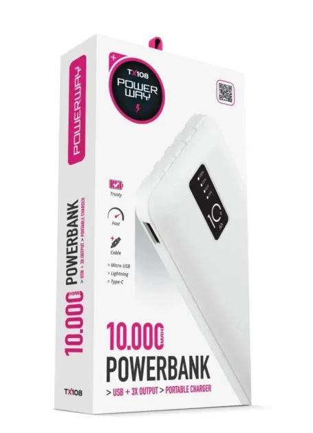 Универсальная мобильная батарея 10000 mAh TX108 USB/Micro USB/Type-C/Lightning (17627) Универсальная мобильная батарея 10000 mAh TX108 USB/Micro USB/Type-C/Lightning (17627)