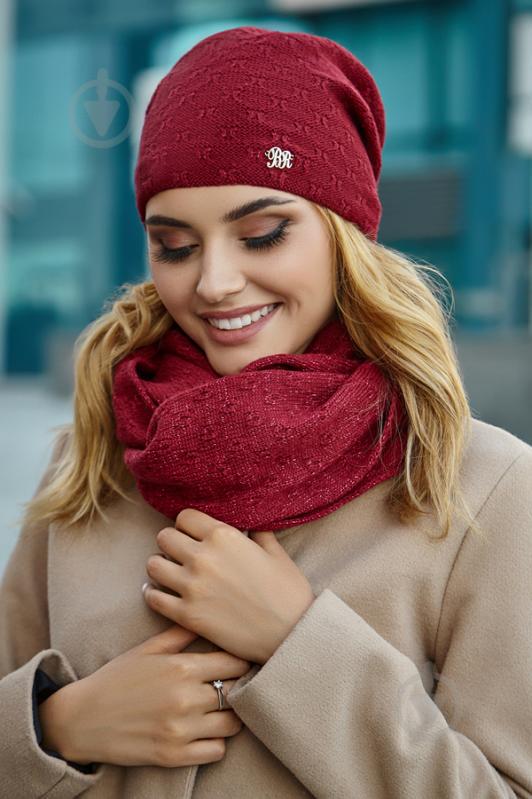 Комплект «Ангел» (шапка и снуд) Braxton бордовый 56-59