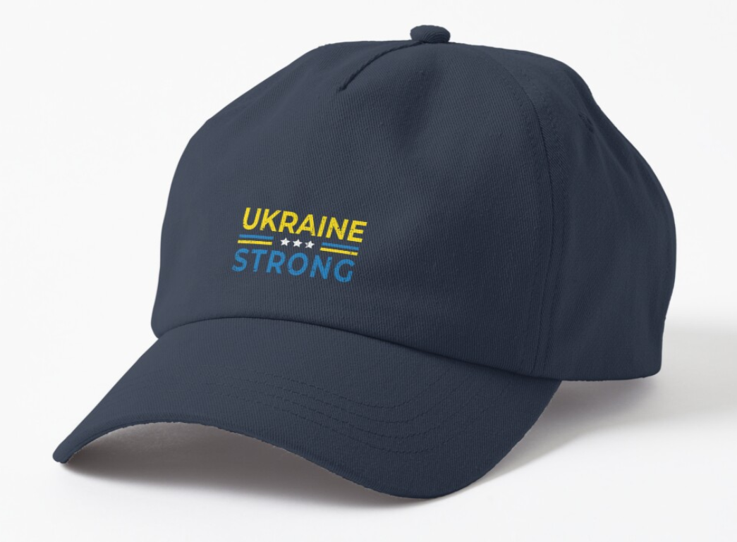 Кепка унисекс Malfini с патриотической надписью "Ukraine strong" Темно-синий (УКР218К-3)