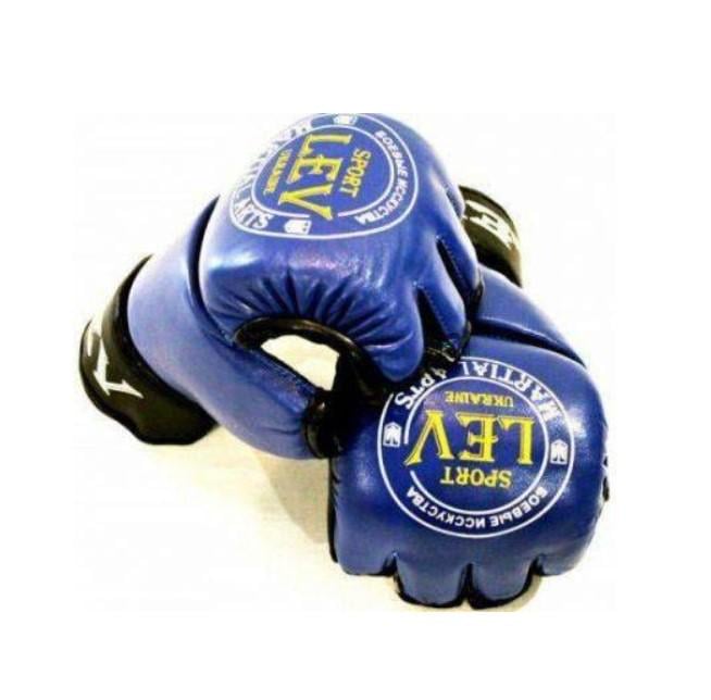 Перчатки для MMA M1 Lev Sport бои без правил кожа XS Синий (8585053829481)
