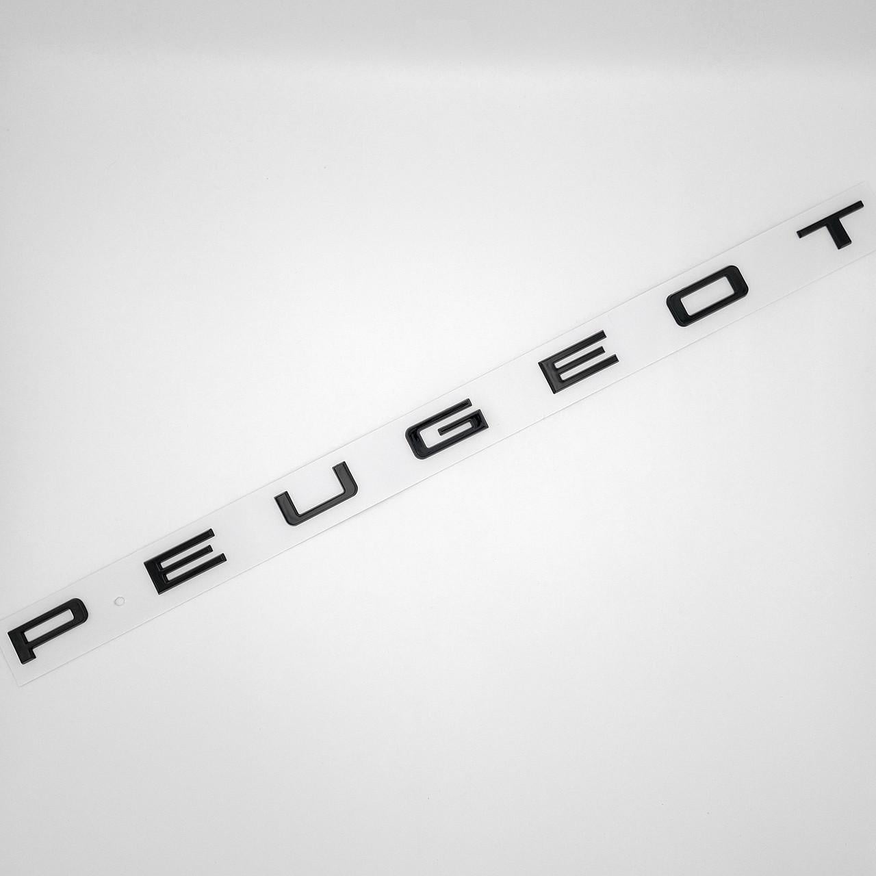 Эмблема надпись Peugeot ABS 49,5х1,8 см Черный глянцевый (2879186490)