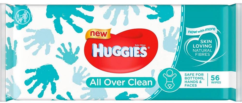 Вологі cepветки дитячі Huggies All Over Clean 56 шт. (5029053567822)