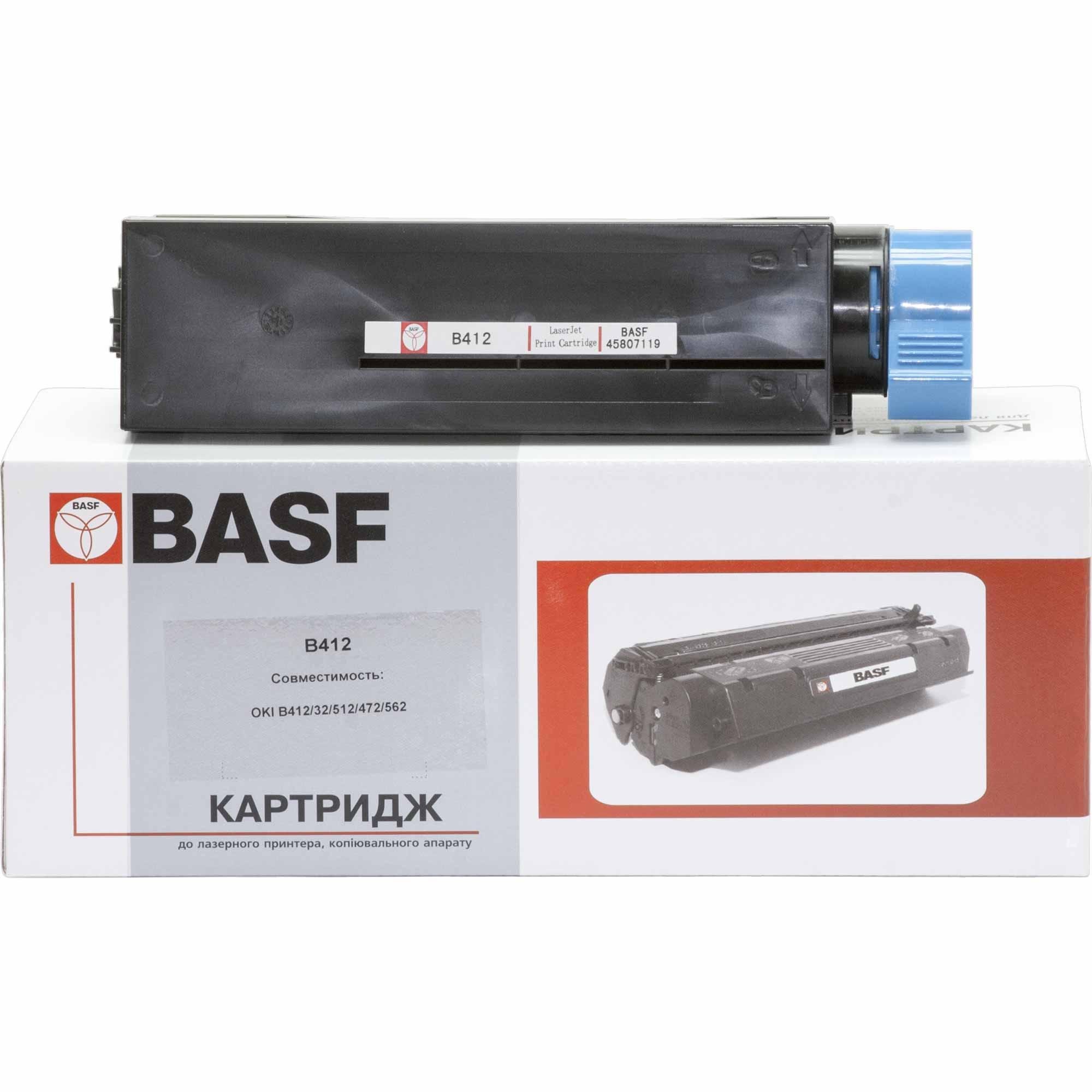 Картридж тонерный BASF для принтера OKI B412DN/B432DN/B512DN/MB472dnw/MB492dn/MB562 Black (KT-B412-45807119)