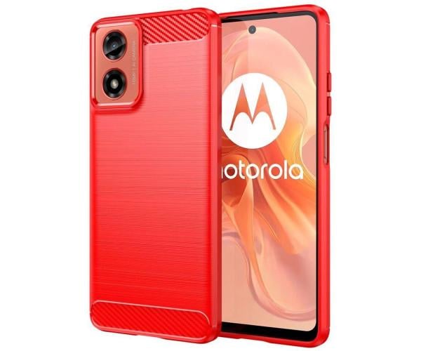  Чехол - накладка Polished Carbon для Motorola Moto G04 / G04s / E14 Красный